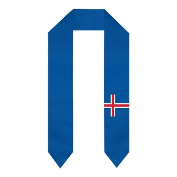 Пояс для Выпускного, шарф с Исландским Флагом, Шаль, палантин, Сапфирово-синий со звездной полосой, аксессуар для холостяцкого платья, лента 180 * 14 см