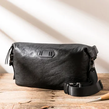 Простая мужская сумка-мессенджер из натуральной кожи AETOO, брендовый спортивный рюкзак для мальчиков ins tide, японский модный тренд, сумка через плечо