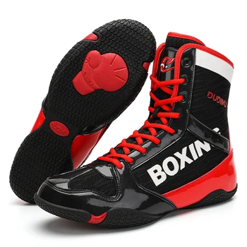 Профессиональные борцовские ботинки с высоким берцем, ботинки для бокса и боевых тренировок, для занятий спортом на открытом воздухе, дышащие и противоскользящие боксерские туфли