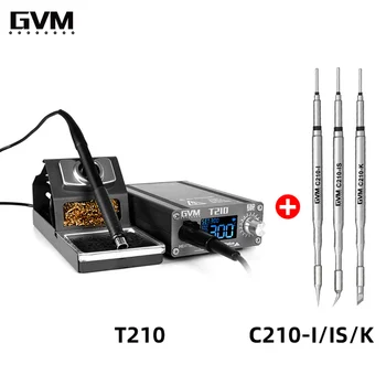 Профессиональный ремонт мобильных телефонов, Паяльная станция постоянной температуры GVM T210 С универсальными паяльными наконечниками серии C210