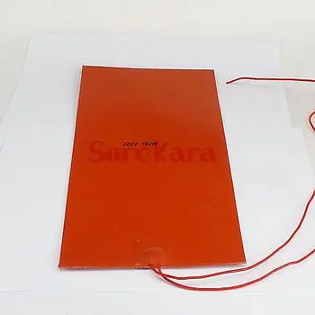 Прямоугольная гибкая водонепроницаемая силиконовая нагревательная прокладка 220 В переменного тока 150x300 мм 180 Вт для масляного бака 3D-принтера