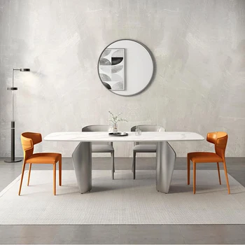 Прямоугольный стол В Итальянском стиле Современный Угловой Дизайн Большая Квартира Кухонная Мебель Альпинарий Рабочий стол В Столовой Длинный Стол