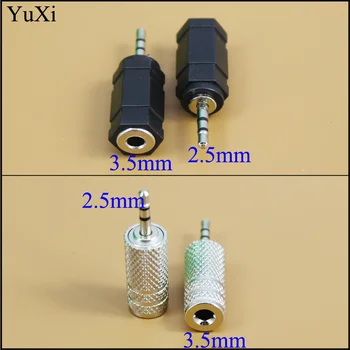 Разъем адаптера для стереонаушников YuXi 2,5 мм для мужчин и 3,5 мм для женщин