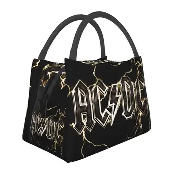 Рок-н-ролл группы AC DC, изолированные сумки для ланча для школы, офиса, музыки хэви-метал, Портативный кулер, термобокс для Бенто, Женская коробка