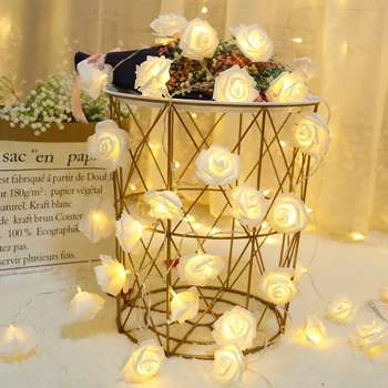 Светодиодные фонари для вечеринок 1.5/3/6/ 10 М Светодиодные гирлянды с розами USB/Батарея, Сказочные огни, Свадебные украшения, Рождественские огни на Открытом воздухе