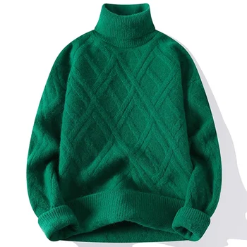 Свитера мужские 2023 Зима, новое поступление, однотонный толстый свитер для мужчин, студенческие молодежные свитера, мужские шерстяные пуловеры, размер S-4XL MY269