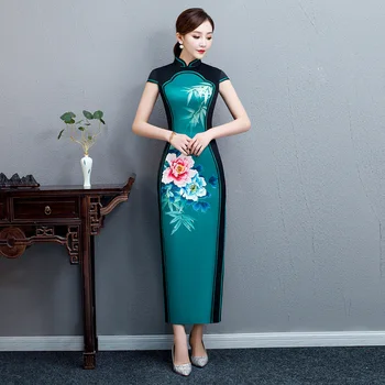 Сексуальное Женское Длинное Брендовое Дизайнерское платье Cheongsam в традиционном китайском стиле, женские тонкие вечерние платья Qipao, Vestido 4XL