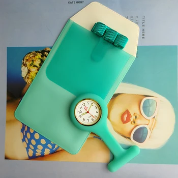 Силиконовые Часы для медсестры с пеналом и держателем ручки, карманный брелок, кварцевые часы для врача, аксессуары для ухода, подарок, костюм из 3 предметов