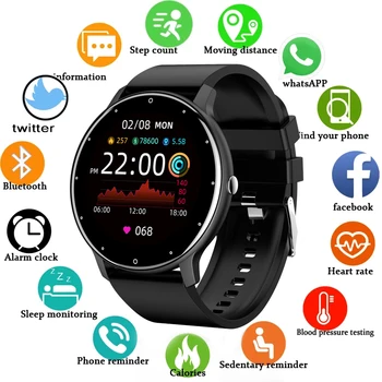 Смарт-часы Lenovo Для мужчин и женщин, спортивные часы для фитнеса с полным сенсорным экраном, водонепроницаемые Bluetooth IP67 для Android IOS Smartwatch