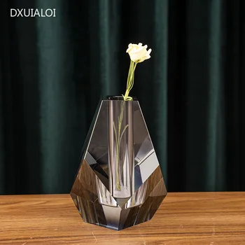 Современная минималистичная хрустальная ваза Цветочный орган Дизайн интерьера Офисные украшения Аксессуары для украшения дома Стеклянная ваза