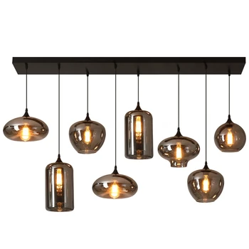 Современная светодиодная люстра в скандинавском стиле, ресторанная лампа в стиле лофт, стеклянный абажур с несколькими головками, Дизайнерский светильник для домашнего декора, подвесной светильник в стиле лофт