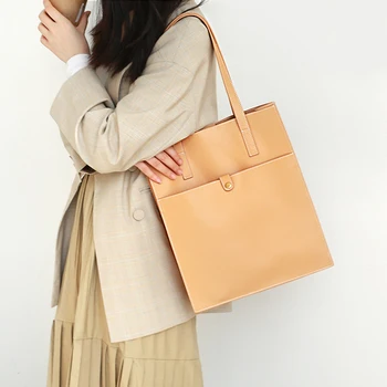 Сумка, женская сумка, женская сумка-тоут, портфель большой емкости, 14-дюймовая сумка для ноутбука, новая простая оригинальная кожа первого слоя