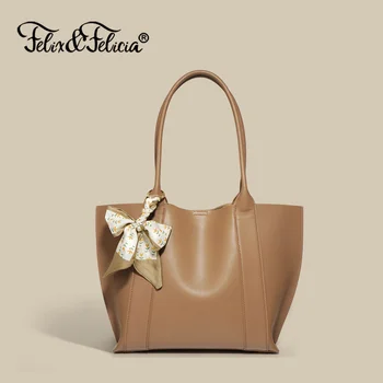 Сумки FELIX & FELICIA большой емкости, высококачественная женская дизайнерская роскошная модная сумка-тоут из натуральной кожи
