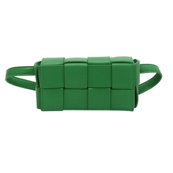 Тканая сумка через плечо, маленькая переносная сумка, зеленая новая модная универсальная нагрудная сумка, женская летняя поясная сумка через плечо