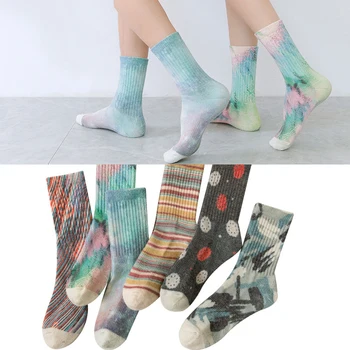 Толстые шерстяные носки Для мужчин и женщин, Трендовые уличные махровые носки для скейтборда с галстуком-краской, Ins, Модные носки с граффити на ветру, Нижнее полотенце