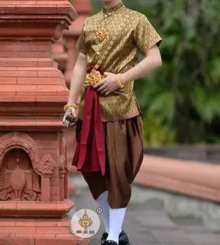 Традиционный Мужской костюм Таиланда, Летняя Праздничная Одежда, Винтажный ведущий сцены