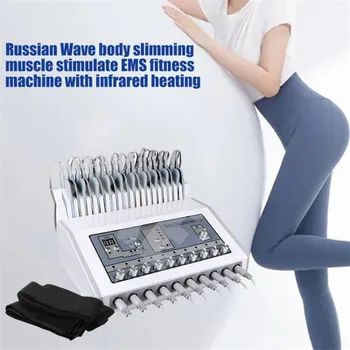 Тренажер для похудения Russian Wave, стимулирующий мышцы, EMS-тренажер для фитнеса с инфракрасным подогревом