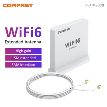 Удлиненная двухдиапазонная антенна 4dBi с высоким коэффициентом усиления 360 °, удлинитель 1,5 М, разъем SMA для маршрутизатора 802.11AX Wifi 6 и сетевой карты