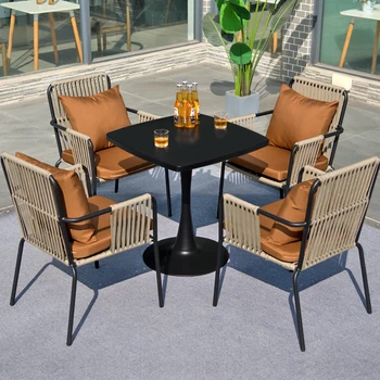 Уличные столы и стулья в Скандинавском Стиле, Комбинированная Вилла для отдыха на открытом воздухе, Состоящая из трех частей, Балкон, Маленькие столики