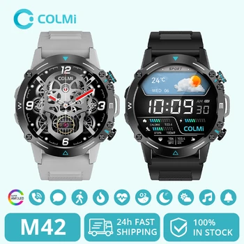 Умные часы COLMI M42 с 1,43-дюймовым AMOLED-дисплеем, 100 спортивных режимов, голосовой вызов, умные часы для мужчин и женщин, часы военного класса
