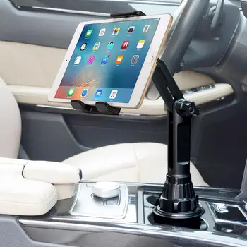Универсальный автомобильный Подстаканник 360 для планшета, Автомобильное Крепление-Подставка для Apple iPad Pro 12,9 Air 2019 Mini 4 для Samsung tab S7 plus 12,4