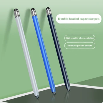Универсальный карандаш 14 см с двойным сенсорным емкостным экраном с двойной кремниевой головкой, Стилус Caneta Capacitiva Pen Для планшета Ipad, смартфона