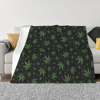 Фланелевые одеяла с рисунком листьев сорняков в стиле ретро, Забавные листья, Плед для домашнего гостиничного дивана 150 * 125 см, коврик