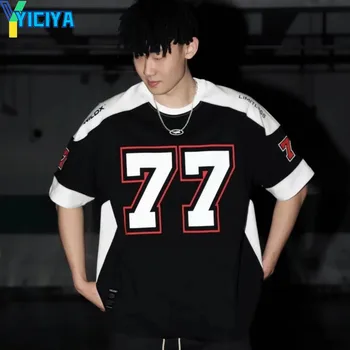 Футболка YICIYA y2k унисекс, укороченный топ kpop с коротким рукавом, женские футболки, летние блузки, футболка оверсайз, футболки, модная мужская одежда
