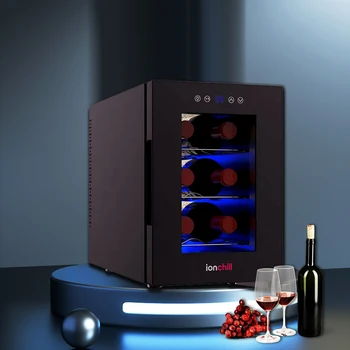 Холодильник Pequeño Para Cuarto для вина на 6 бутылок, Мини-холодильник с винной полкой и регулятором температуры