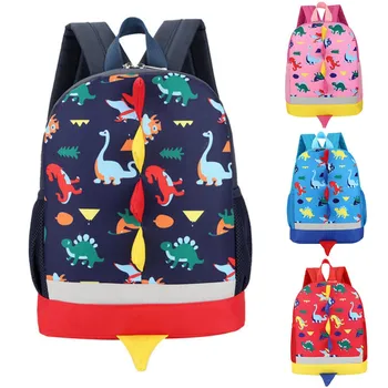 Холщовая детская школьная сумка с рисунком динозавра из мультфильма, школьный рюкзак для мальчиков и девочек, детский рюкзак для детского сада, подарки для детей