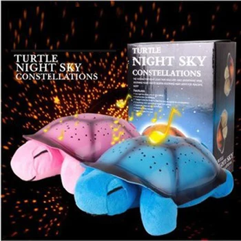 Черепаха Звездное Небо Проектор Лампа С музыкой Звездный ночник Плюшевые игрушки Галактика Звездный проектор свет Подарки для детей