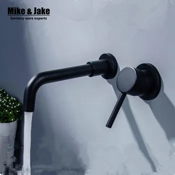 Черный настенный смеситель для раковины смеситель для ванной комнаты черный масляный матовый смеситель для раковины смеситель для ванной комнаты MJ099