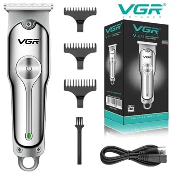 Электрическая машинка для стрижки волос VGR, профессиональная Машинка для стрижки волос, Мини-Парикмахерская, Перезаряжаемый Триммер для волос для мужчин V-071