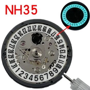 Япония Seik Оригинальный Светящийся механизм Nh35 Диск с календарем на 6 часов Циферблат часов Nh36A Автоматический механический часовой механизм