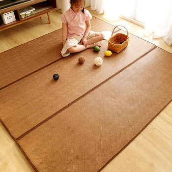 Японский ротанговый коврик для кровати, Складной Толстый ковер для гостиной, коврик Татами, Летний детский коврик для игр, коврик для спальни